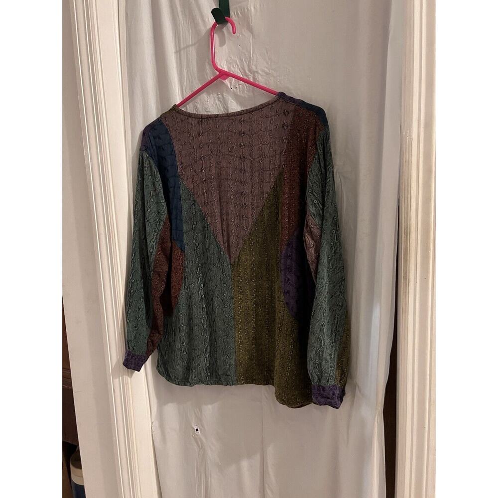 Sacred Threads Multicolor Block Pattern Eyelet Em… - image 5